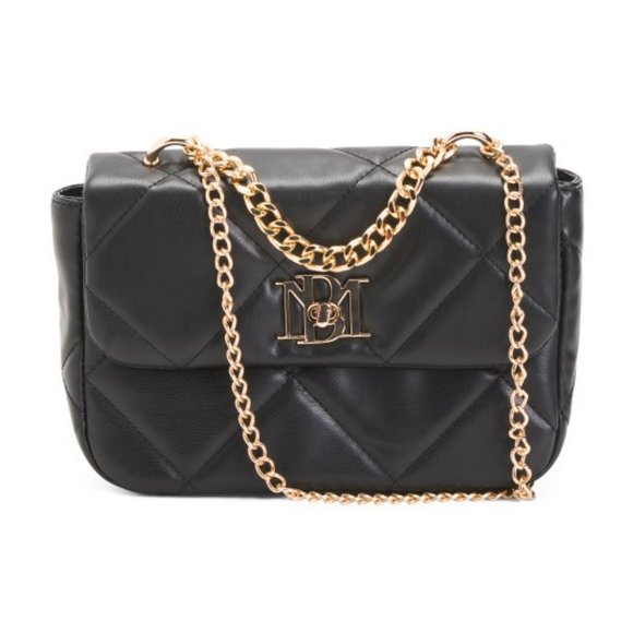 BADGLEY MISCHKA Small Diamond Quilted Chain Crossbody - Picture 1 of 4